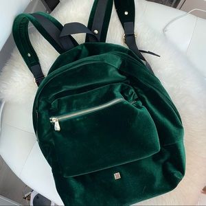 Emerald Green Velvet backpack bag